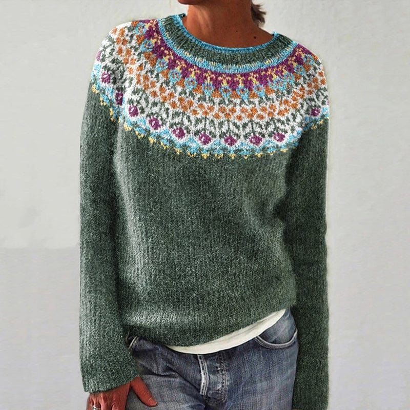 Damen-Strickpullover mit nordischem Muster