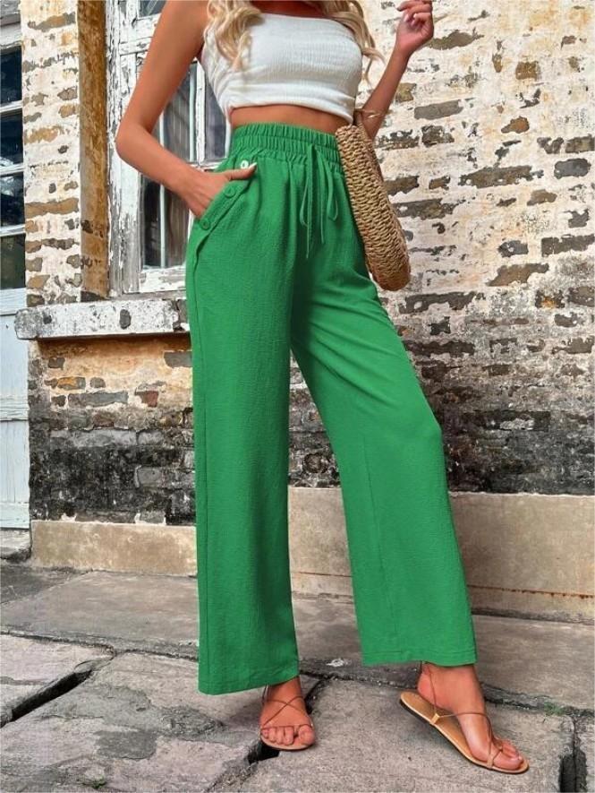 Hochwertige High-Waist Freizeithose mit Taschen