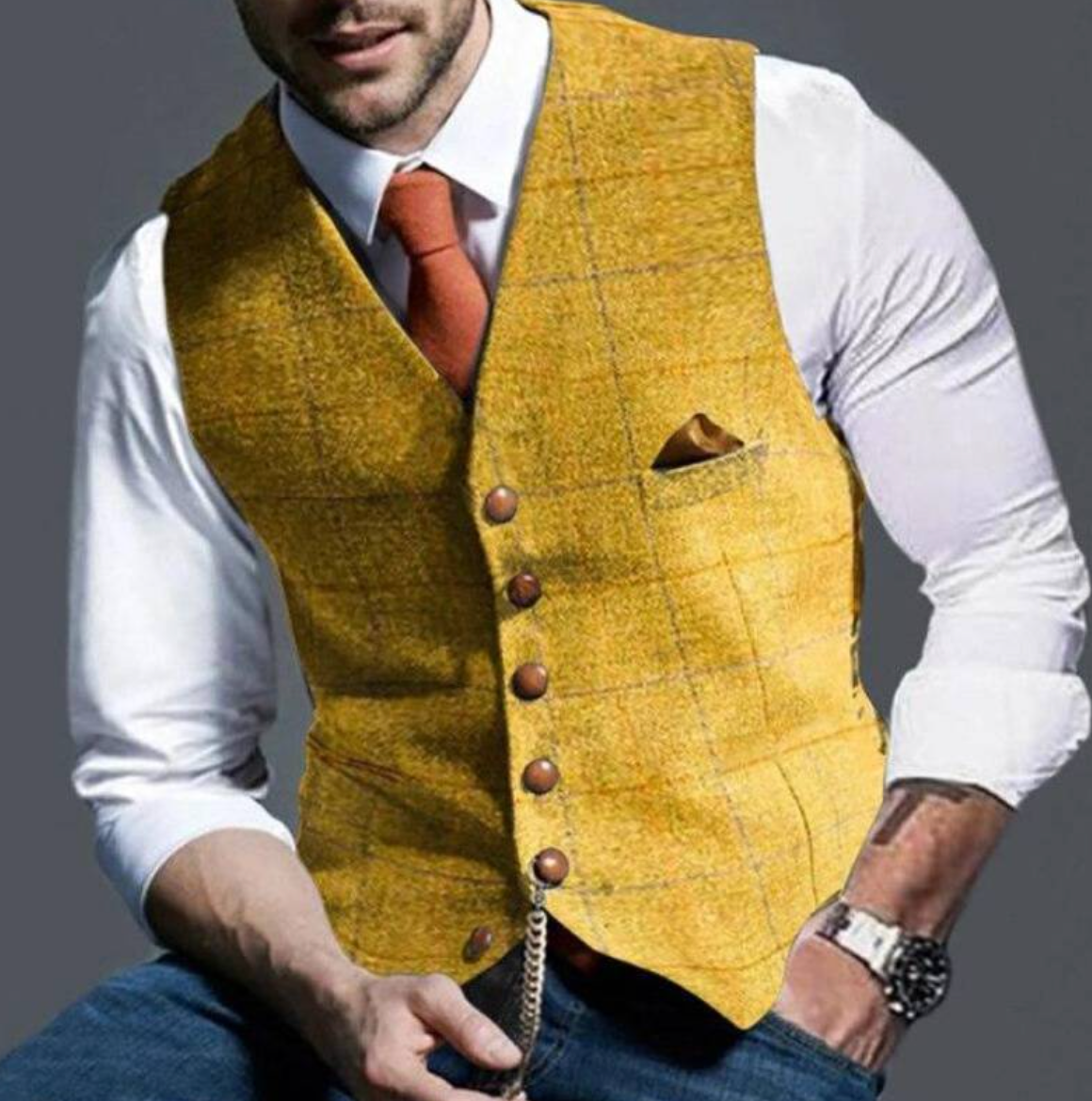 Elegante Herren-Weste mit Knopfleiste – Klassischer Stil für besondere Anlässe