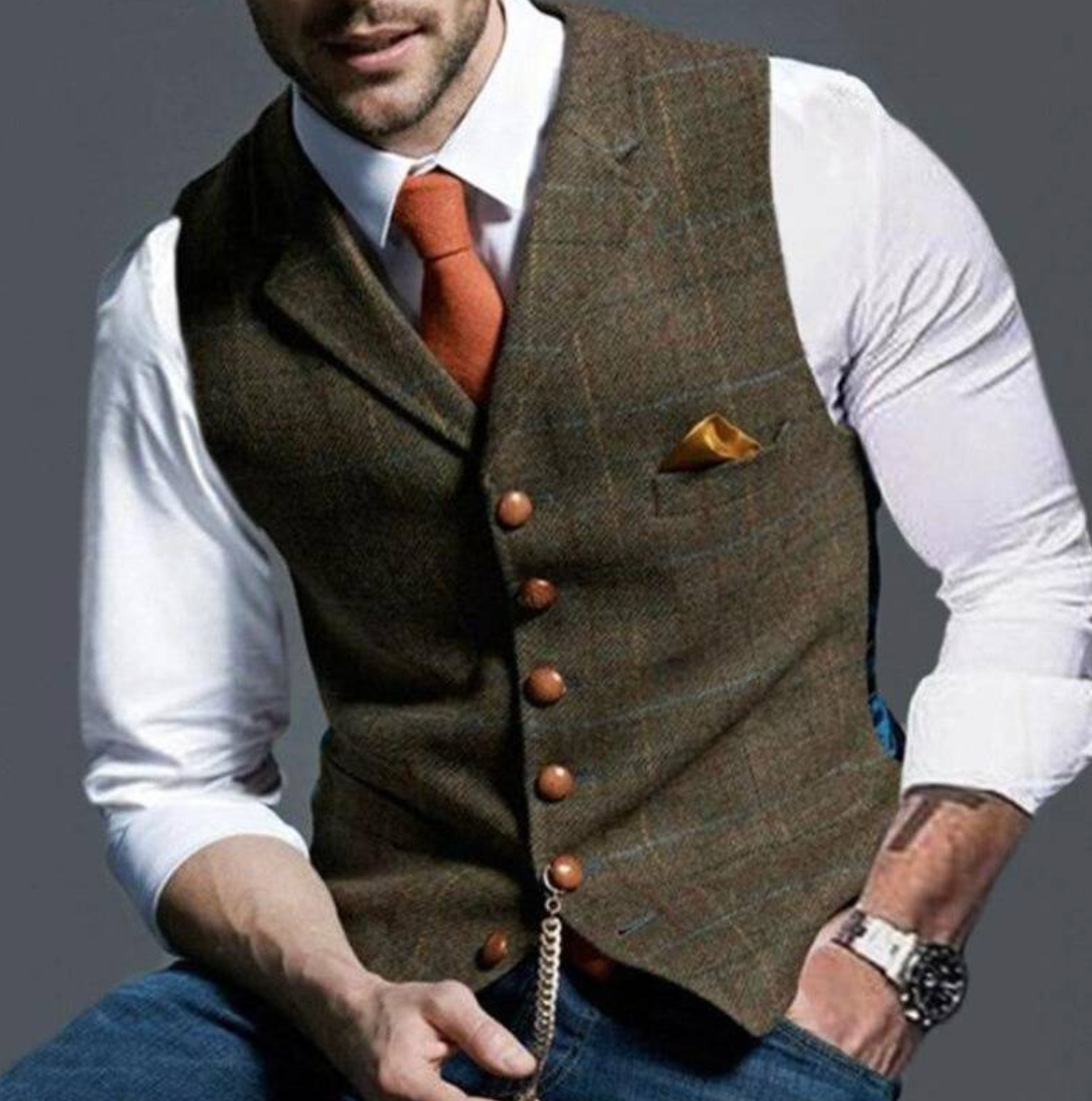 Elegante Herren-Weste mit Knopfleiste – Klassischer Stil für besondere Anlässe