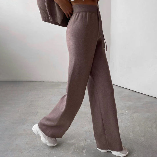 Damen-Strick-Loungewear-Set mit Rollkragen