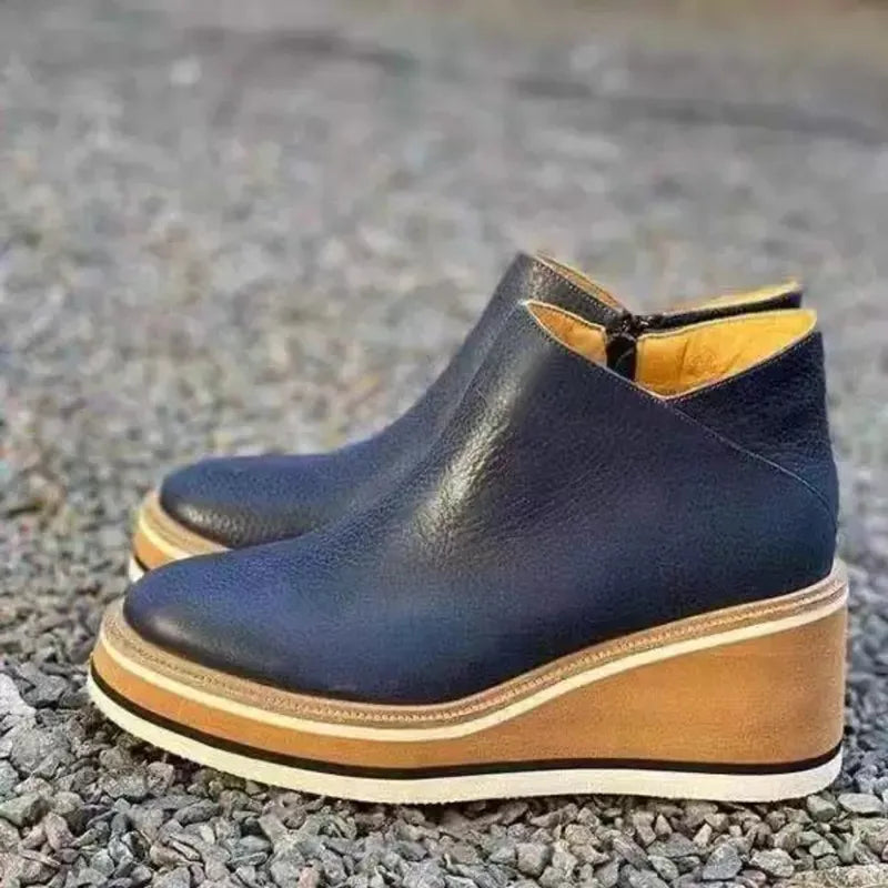 Damen-Stiefelette mit Plateausohle und Reißverschluss