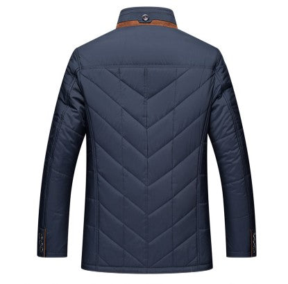 Herren Steppjacke mit Kunstfellkragen