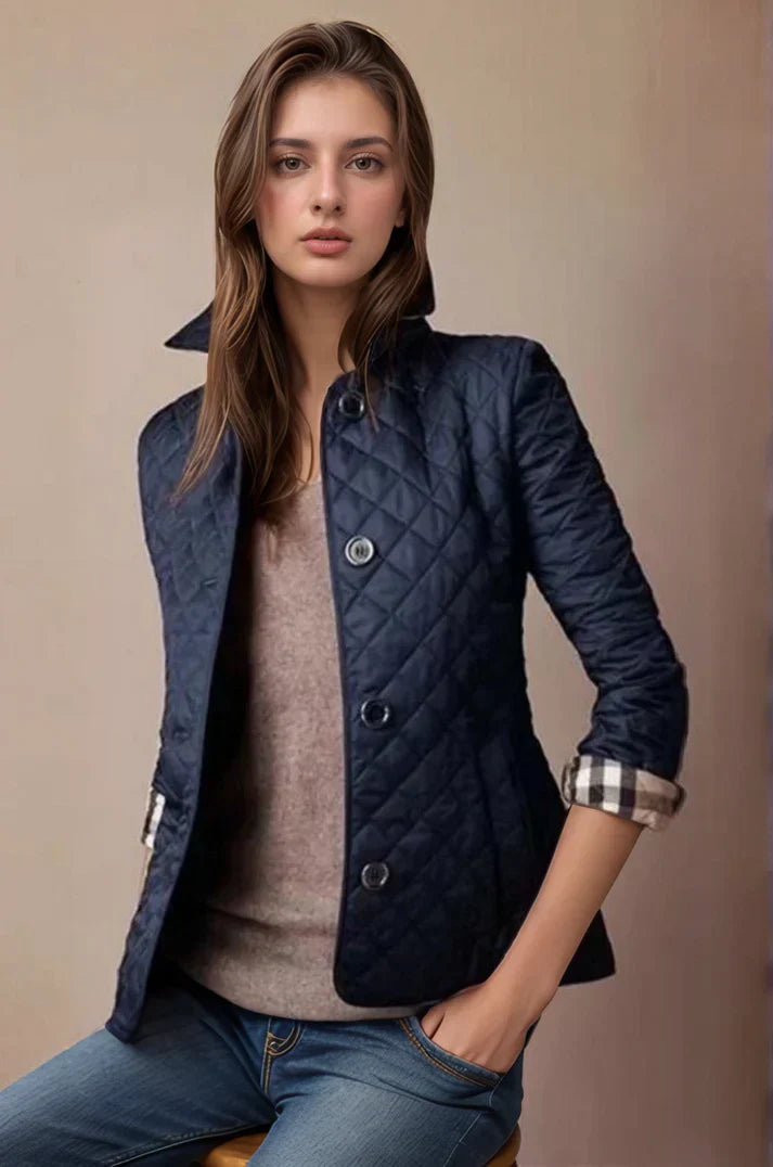 Damen Steppjacke kurz mit Knopfverschluss