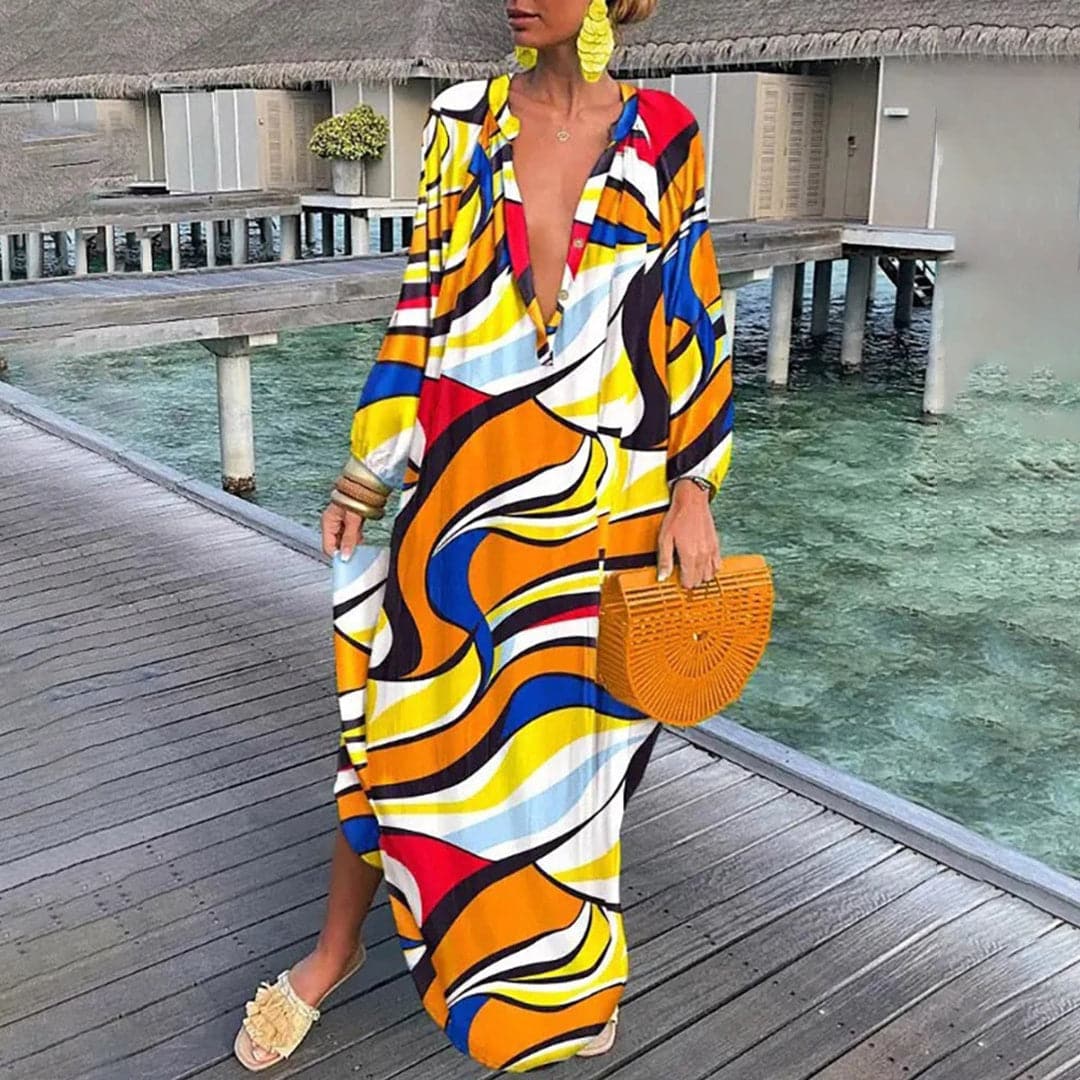 Buntes Maxikleid im Boho-Stil