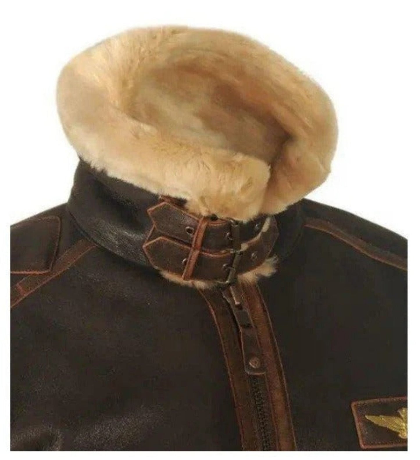 Victor - Herren Fliegerjacke aus Leder mit Fellkragen