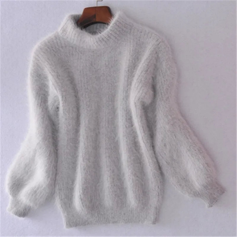Emilia - Damen kaschmir Pullover mit Stehkragen