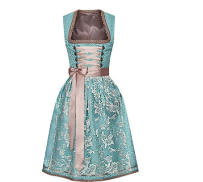 Oktoberfest Damen-Dirndlkleid mit Spitzenschürze und Satinband