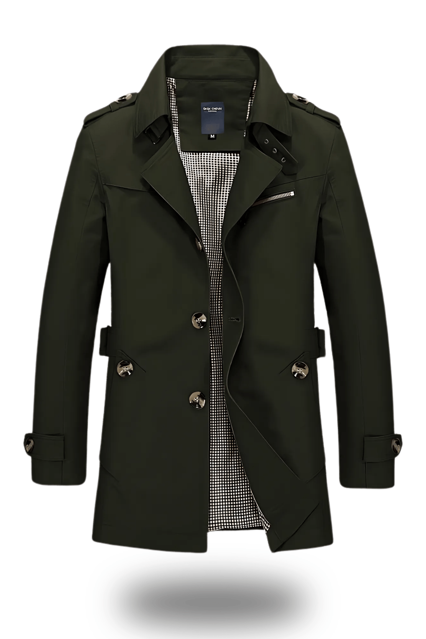 Herren Trenchcoat mit Doppelreihe und tailliertem Schnitt