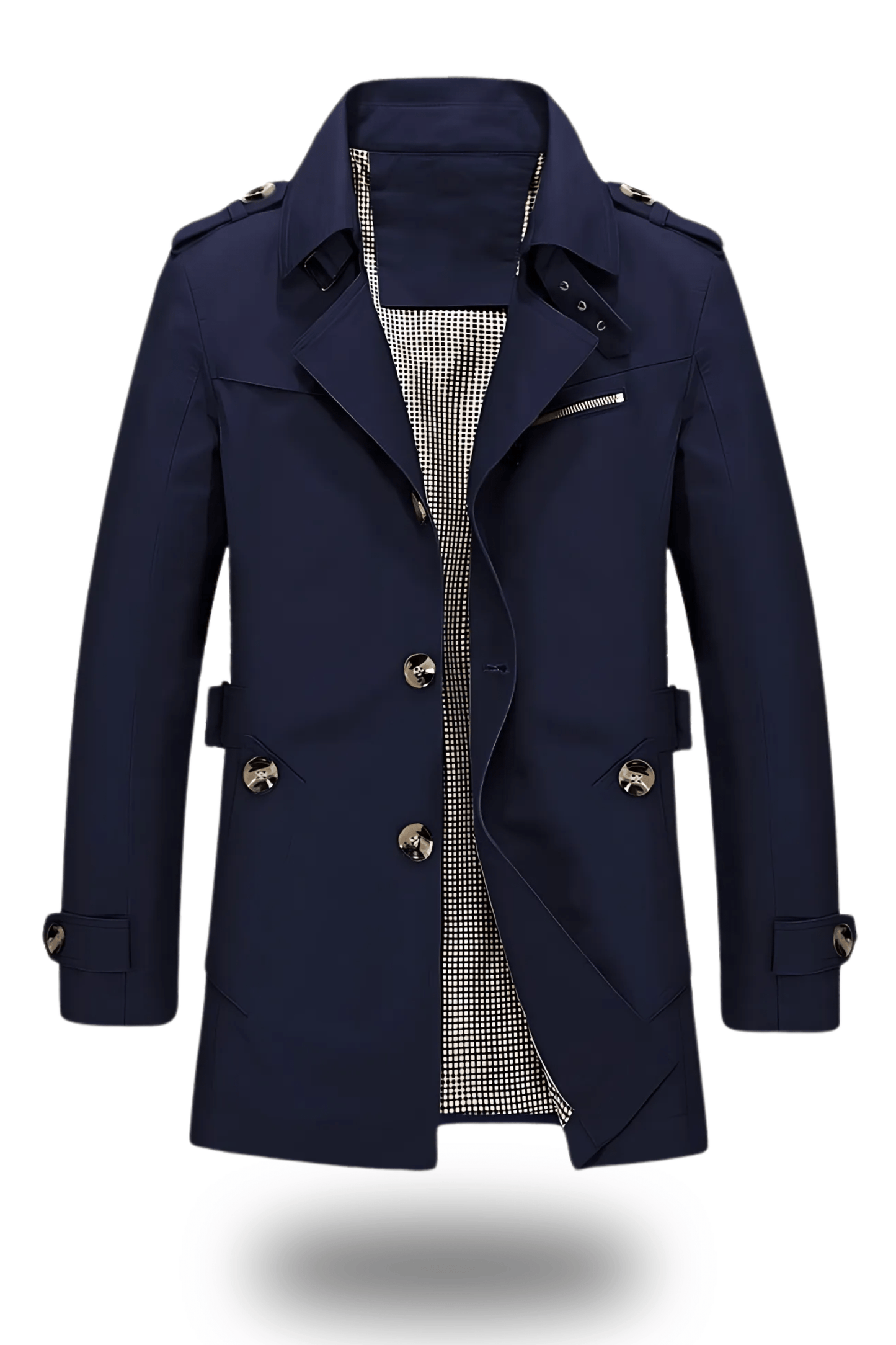 Herren Trenchcoat mit Doppelreihe und tailliertem Schnitt