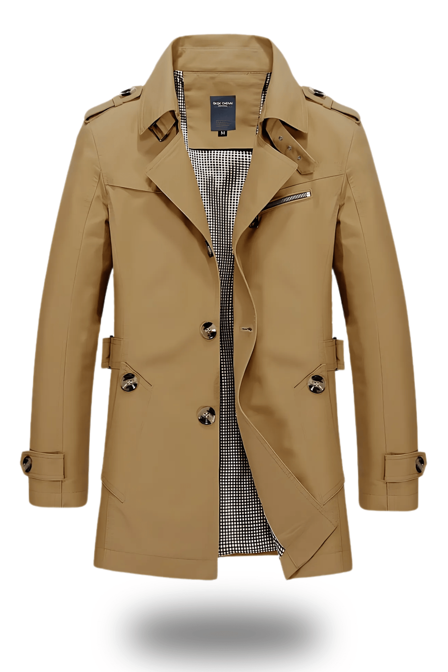 Herren Trenchcoat mit Doppelreihe und tailliertem Schnitt