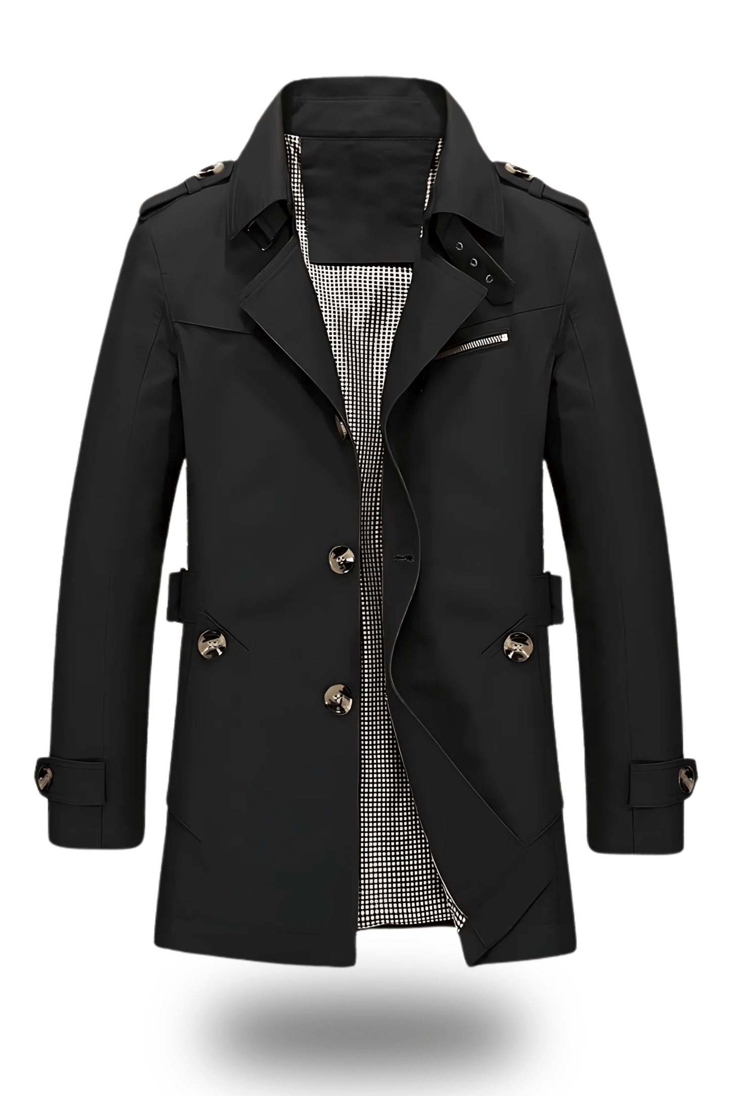 Herren Trenchcoat mit Doppelreihe und tailliertem Schnitt