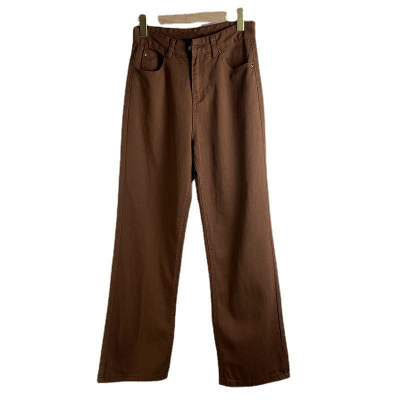 Retro-Jeans für Damen - Uni-Farben - Amerikanischer Stil