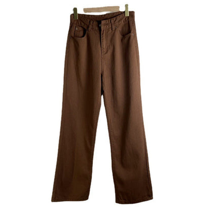 Retro-Jeans für Damen - Uni-Farben - Amerikanischer Stil