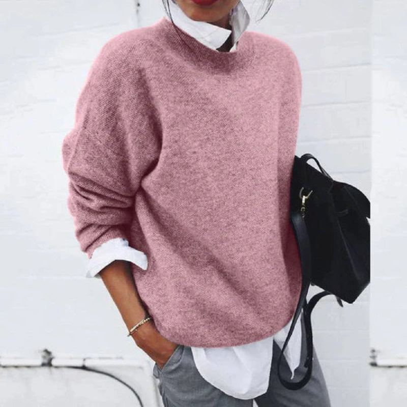 Damen Strickpullover in lockerer Passform mit Rundhalsausschnitt