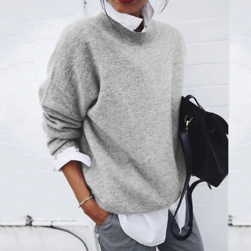 Damen Strickpullover in lockerer Passform mit Rundhalsausschnitt