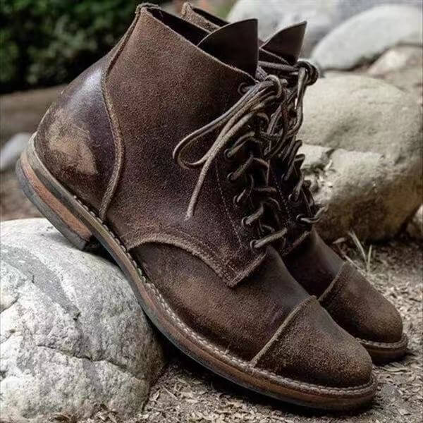 Rustikale Herren-Lederstiefeletten – Vintage Look & Robuste Qualität