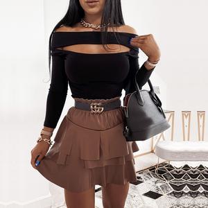 Damen-Minirock - Hohe Taille & Puff-Effekt - Trendy