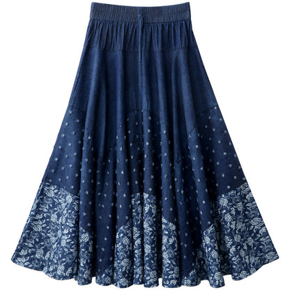 Hochtaillierter Denim-Rock mit Druck - Stylisch & Modern