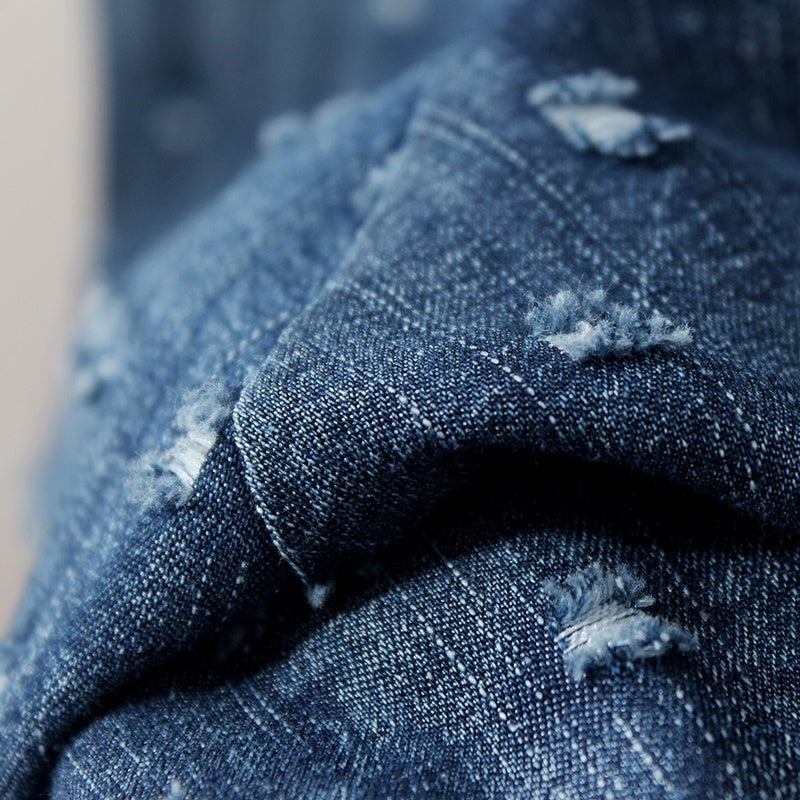 Hochtaillierter Denim-Rock mit Druck - Stylisch & Modern