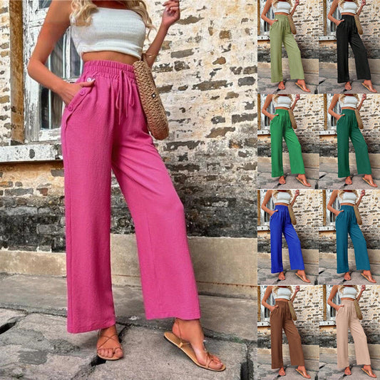 Hochwertige High-Waist Freizeithose mit Taschen