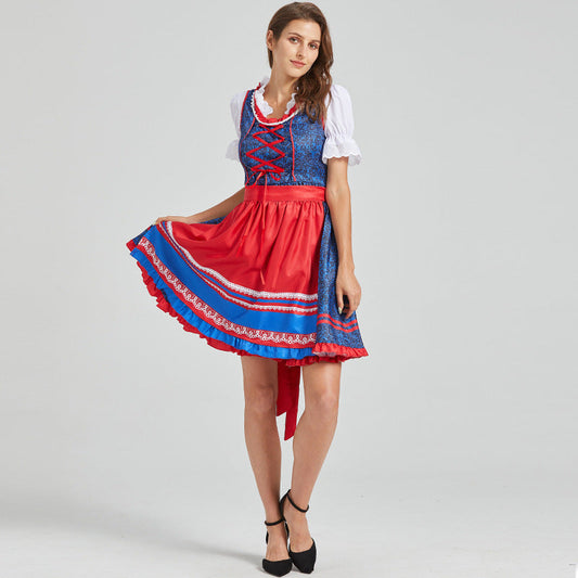 Oktoberfest Dirndlkleid kurz für Damen mit dekorativer Schürze
