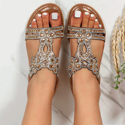 Elegante Zehensandalen mit Strass – Sommerlicher Glanz für jeden Anlass
