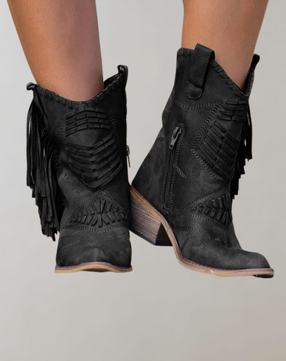 Western-Stiefeletten mit Fransen
