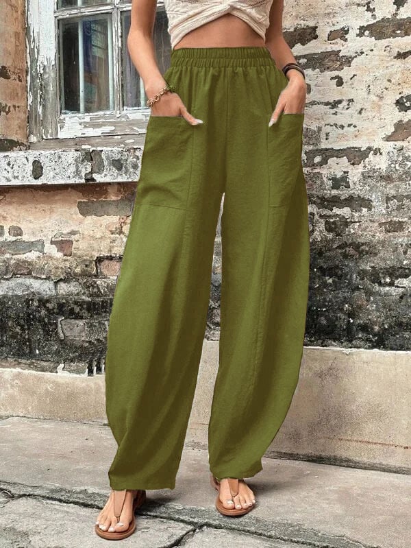 Mira | Weite Freizeithose mit elastischem Bund und großen Taschen für Damen
