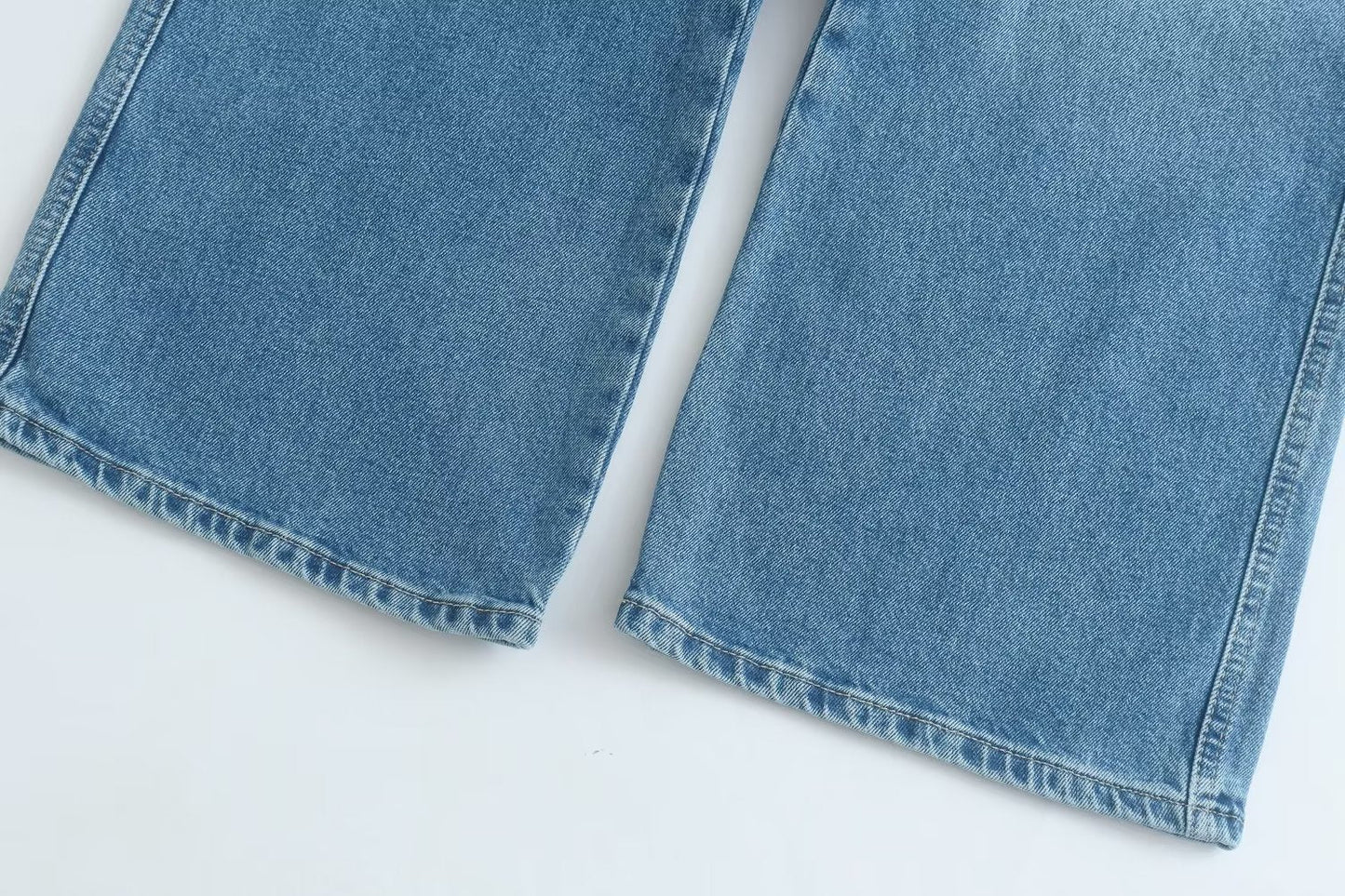 Hochtaillierte Baggy Capri Jeans - Weites Bein, Europastil