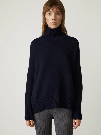 Amira - Damen Rollkragenpullover langarm locker geschnitten