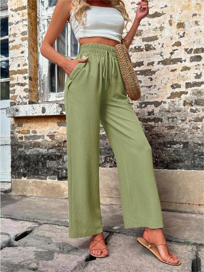 Hochwertige High-Waist Freizeithose mit Taschen