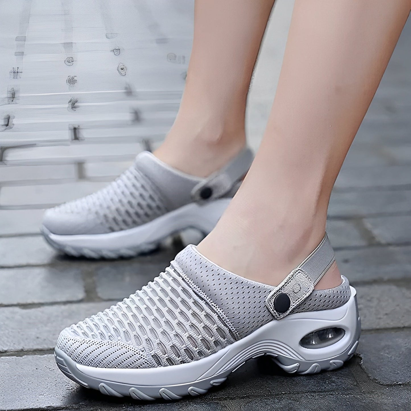 Atmungsaktive mesh-clogs mit flexibler sohle