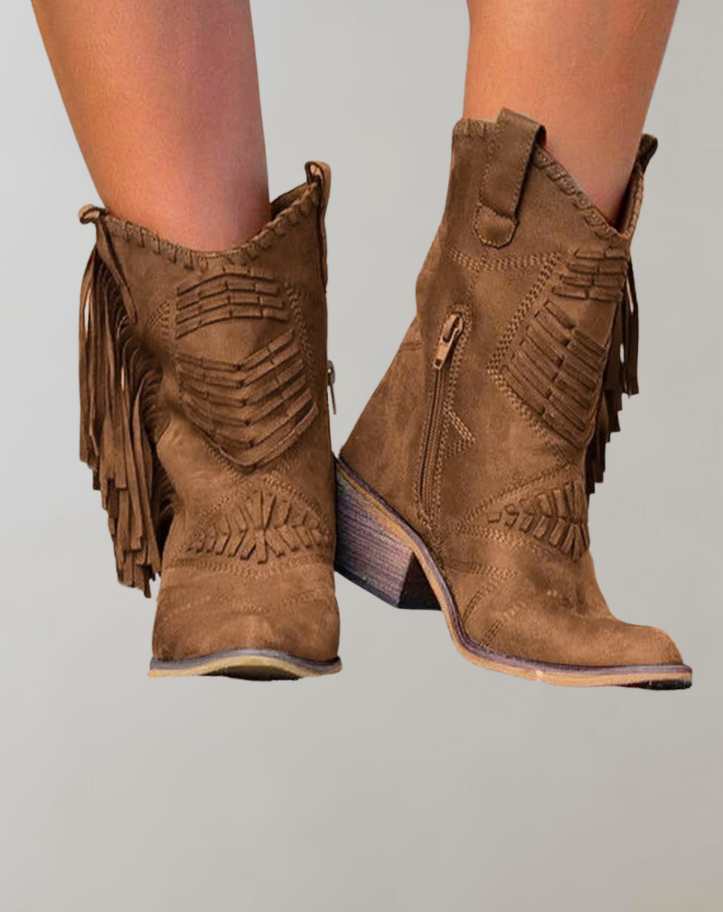 Western-Stiefeletten mit Fransen