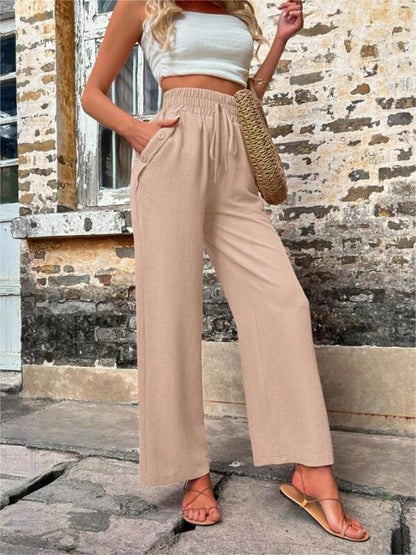 Hochwertige High-Waist Freizeithose mit Taschen