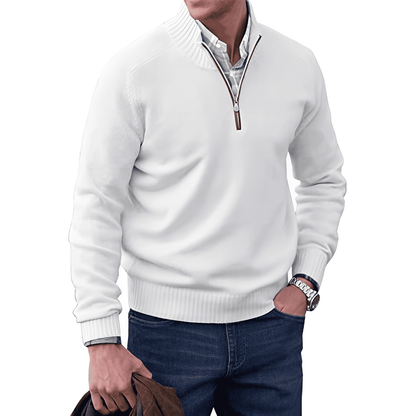 Herrenpullover mit Reißverschluss am Kragen