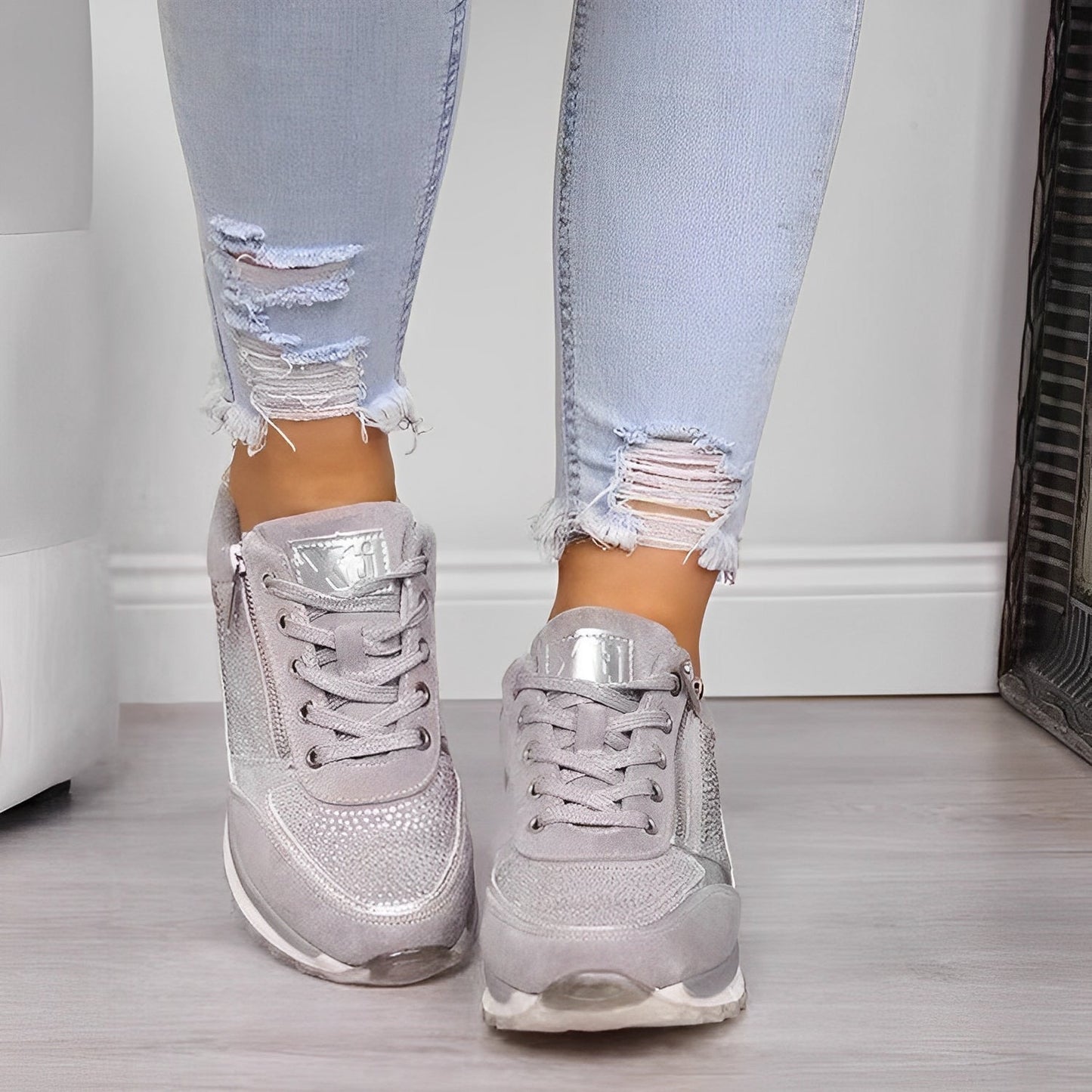 Orthopädische Damen-Sneaker mit Reißverschluss