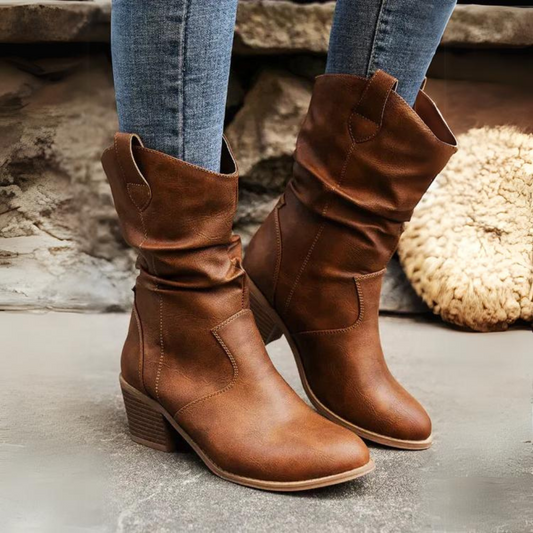 Klassische Cowboy-Stiefeletten mit Blockabsatz