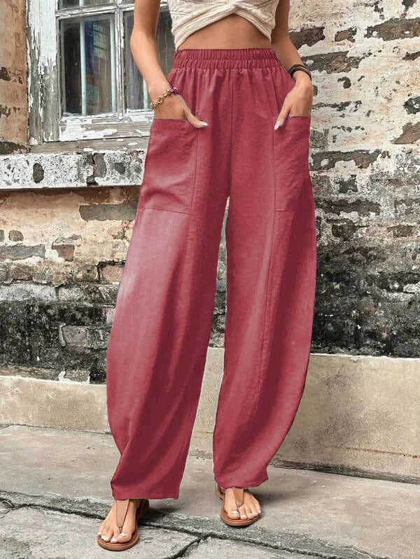 Mira | Weite Freizeithose mit elastischem Bund und großen Taschen für Damen