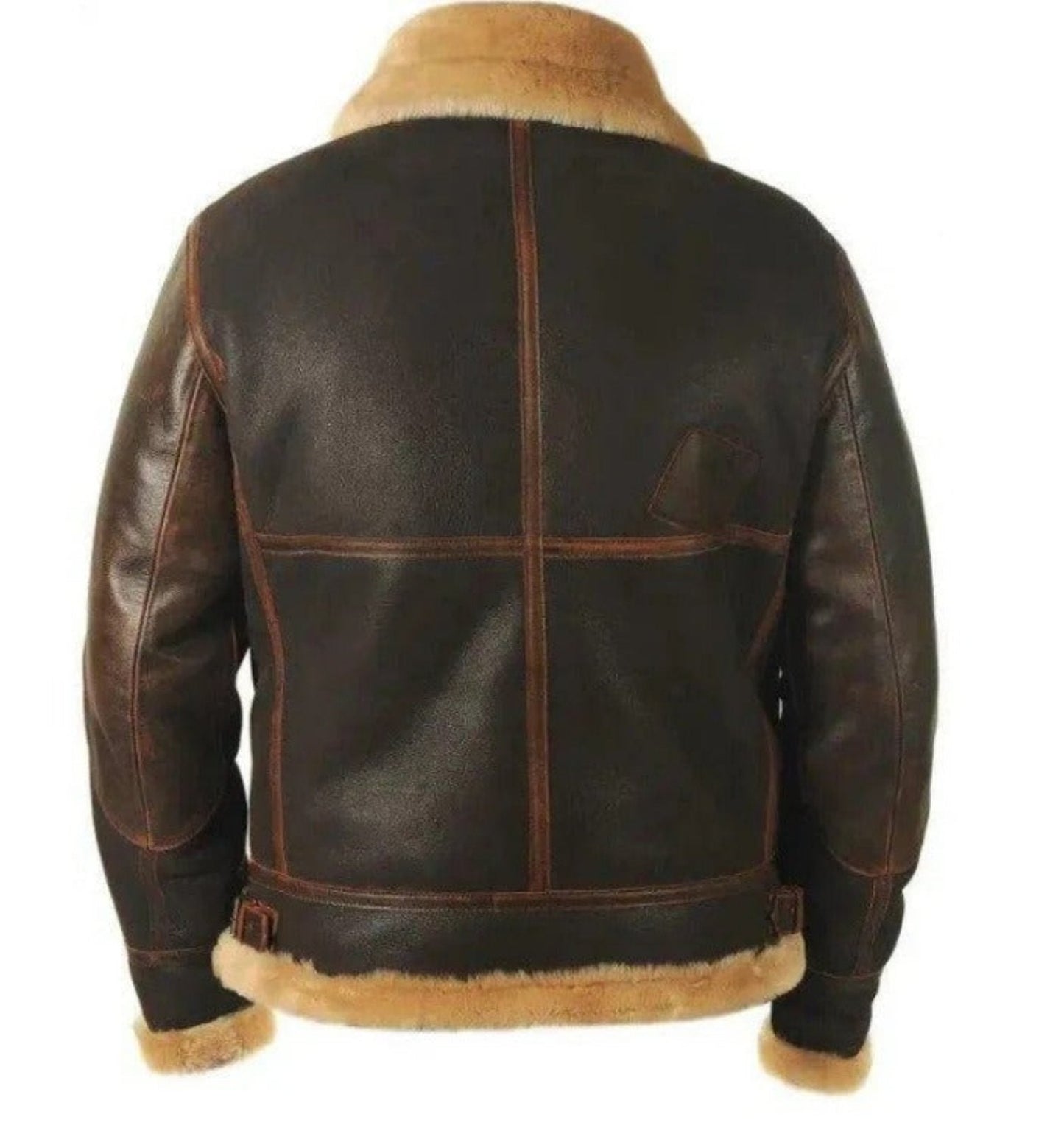 Victor - Herren Fliegerjacke aus Leder mit Fellkragen