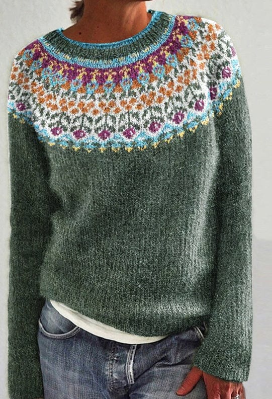 Damen-Strickpullover mit nordischem Muster