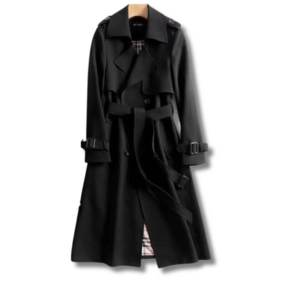 Isabella - Damen  wolle Trenchcoat mit Gürtel und Doppelreiher