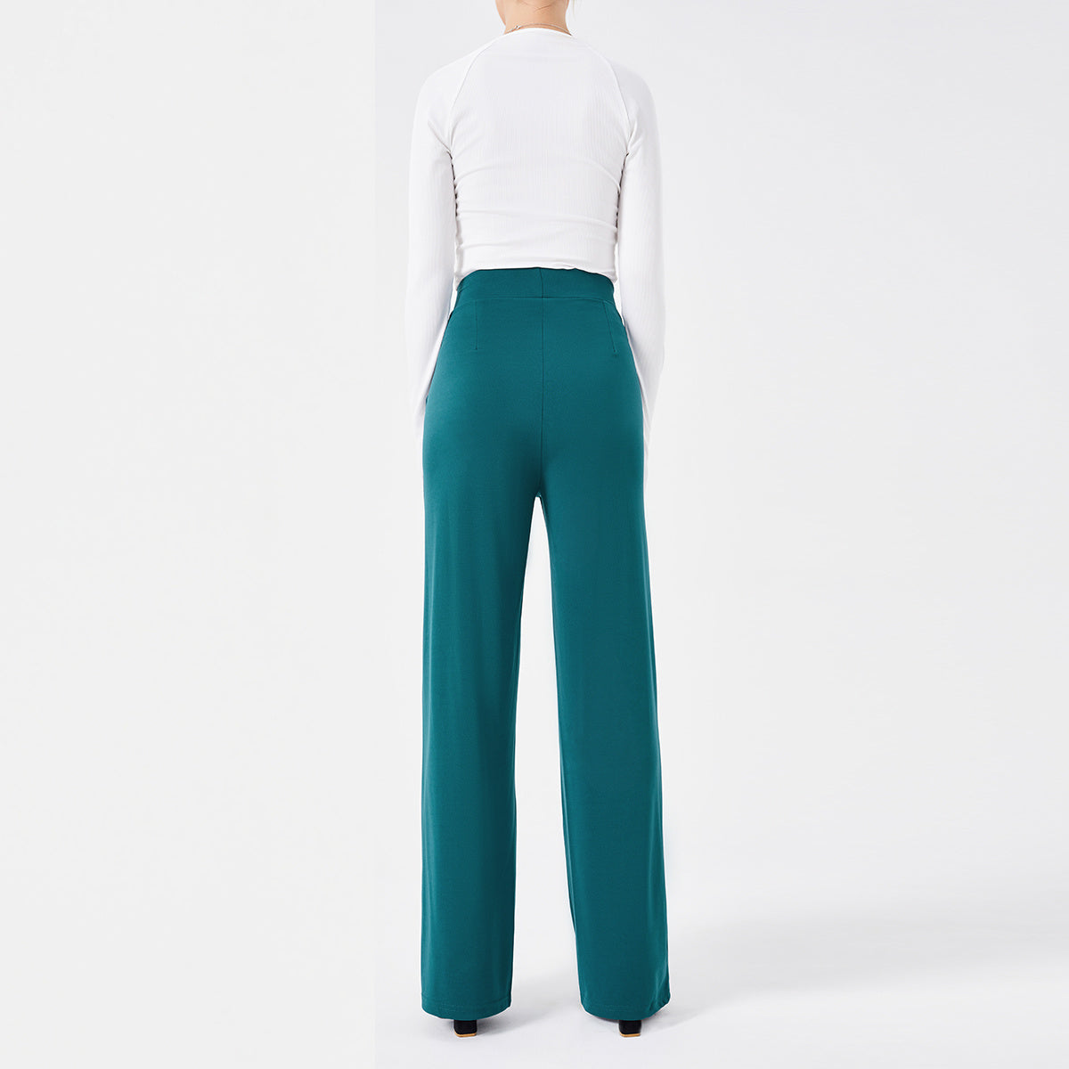 Freizeithose - Unifarben, Hohe Leibhöhe, Schmaler Schnitt