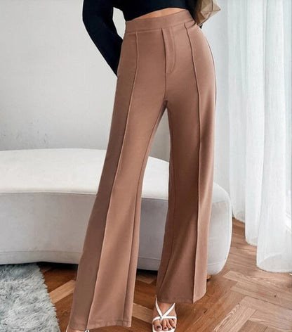 Damen Freizeithose - Hoch tailliert, locker, gerades Bein