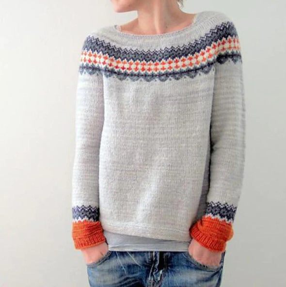 Damen Strickpullover mit Wald-Silhouetten-Design