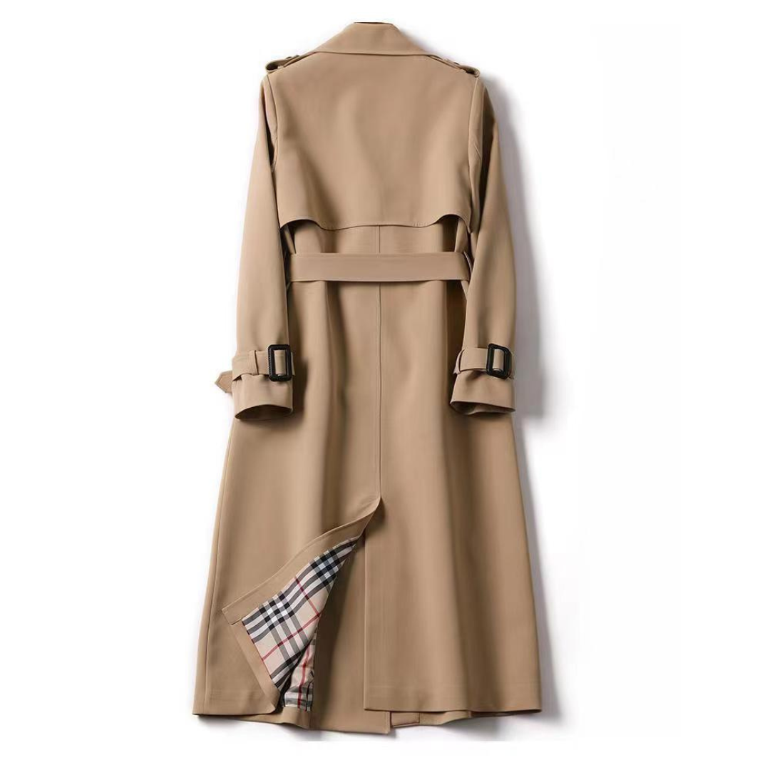 Isabella - Damen  wolle Trenchcoat mit Gürtel und Doppelreiher