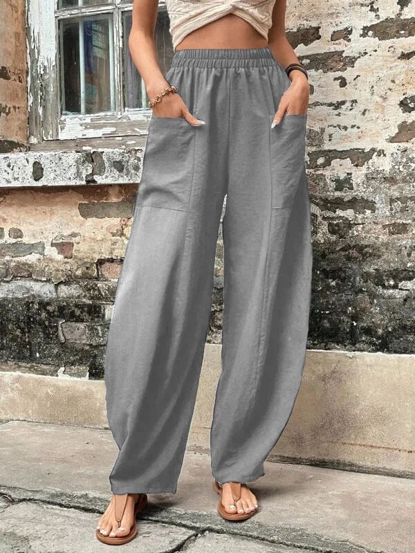 Mira | Weite Freizeithose mit elastischem Bund und großen Taschen für Damen