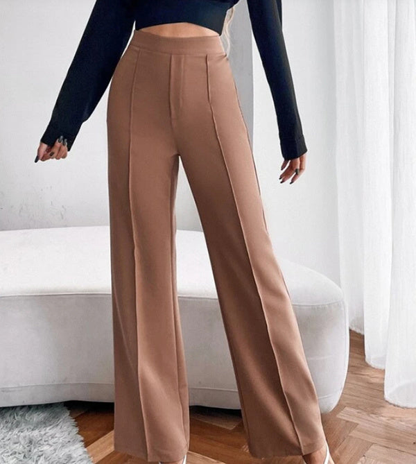 Damen Freizeithose - Hoch tailliert, locker, gerades Bein