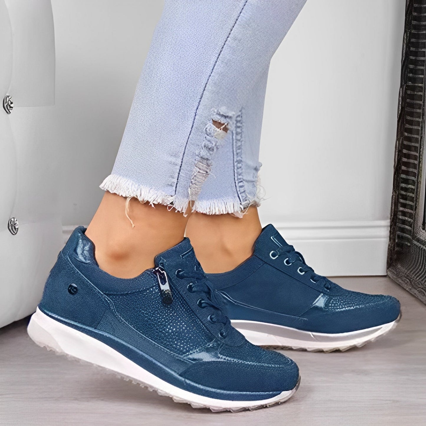 Orthopädische Damen-Sneaker mit Reißverschluss