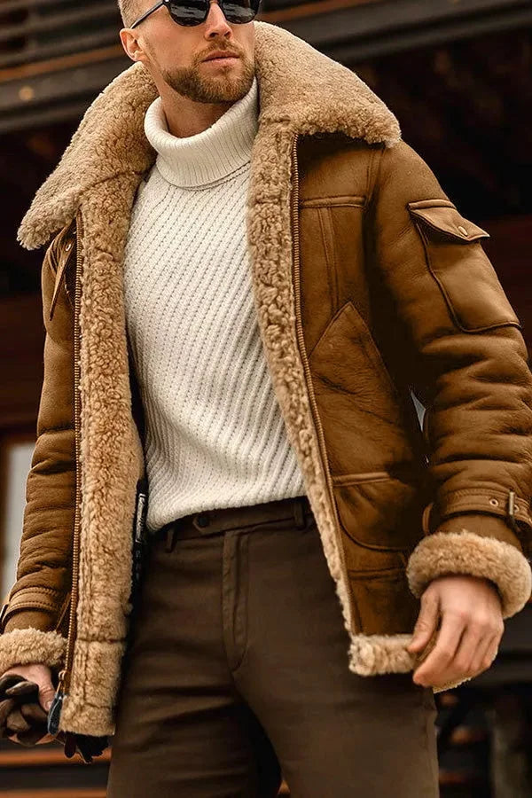 Lukas - Herren Winterjacke mit Fellfutter